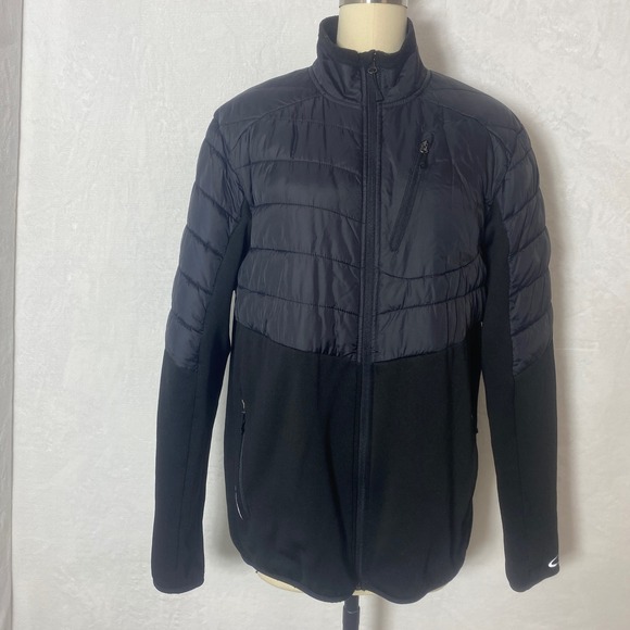 Champions Other - Champions Black Fleece Jacket Quilted Shoulders & Collar Outdoor Activewear
